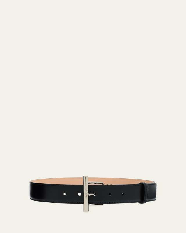 T-Bar Skinny Leather Belt